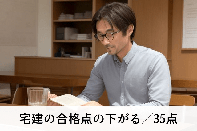 宅建の合格点の下がる／35点