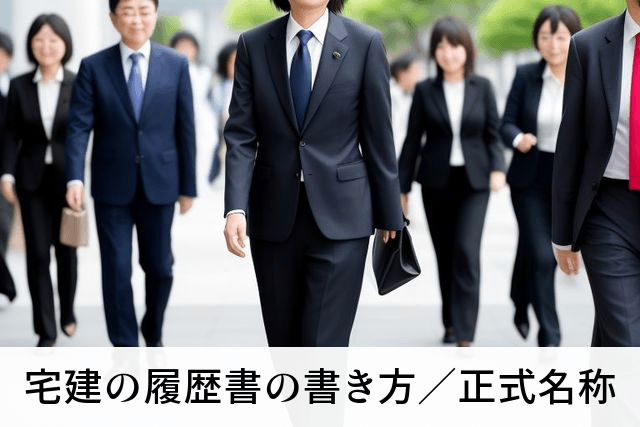 宅建の履歴書の書き方／正式名称
